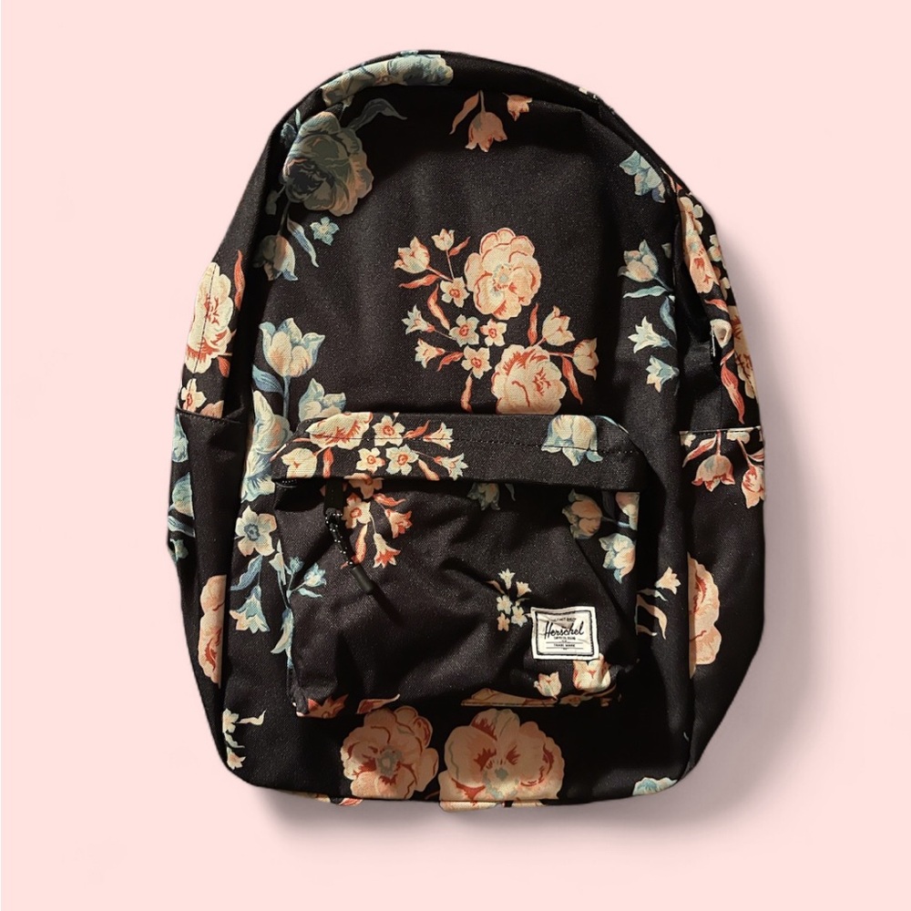 Herschel Supply Co Backpack Black Floral Pastel Petals NEW